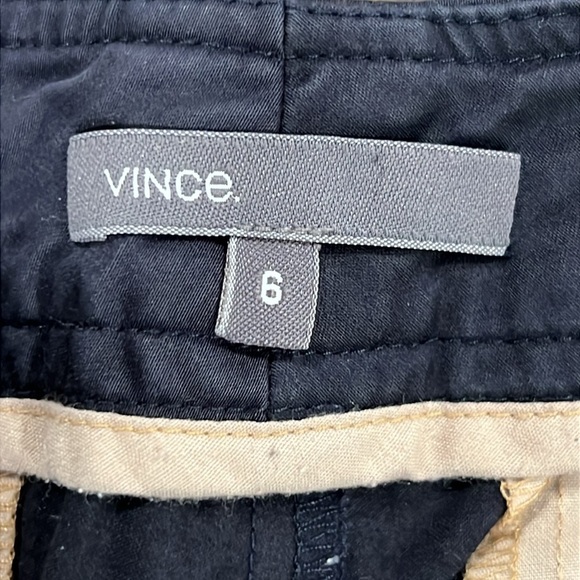 Vince Shorts 6 Black Flat Front Dressy Casual Pockets Clip Button Basic Neutral - Picture 5 of 6
